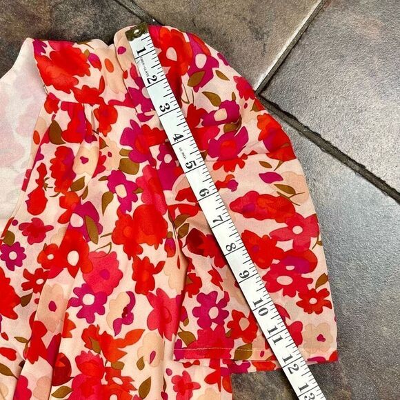 TCEC Puff Sleeve Ruffle Wrap V-neck Blouson Mini Dress Large - Picture 5 of 13